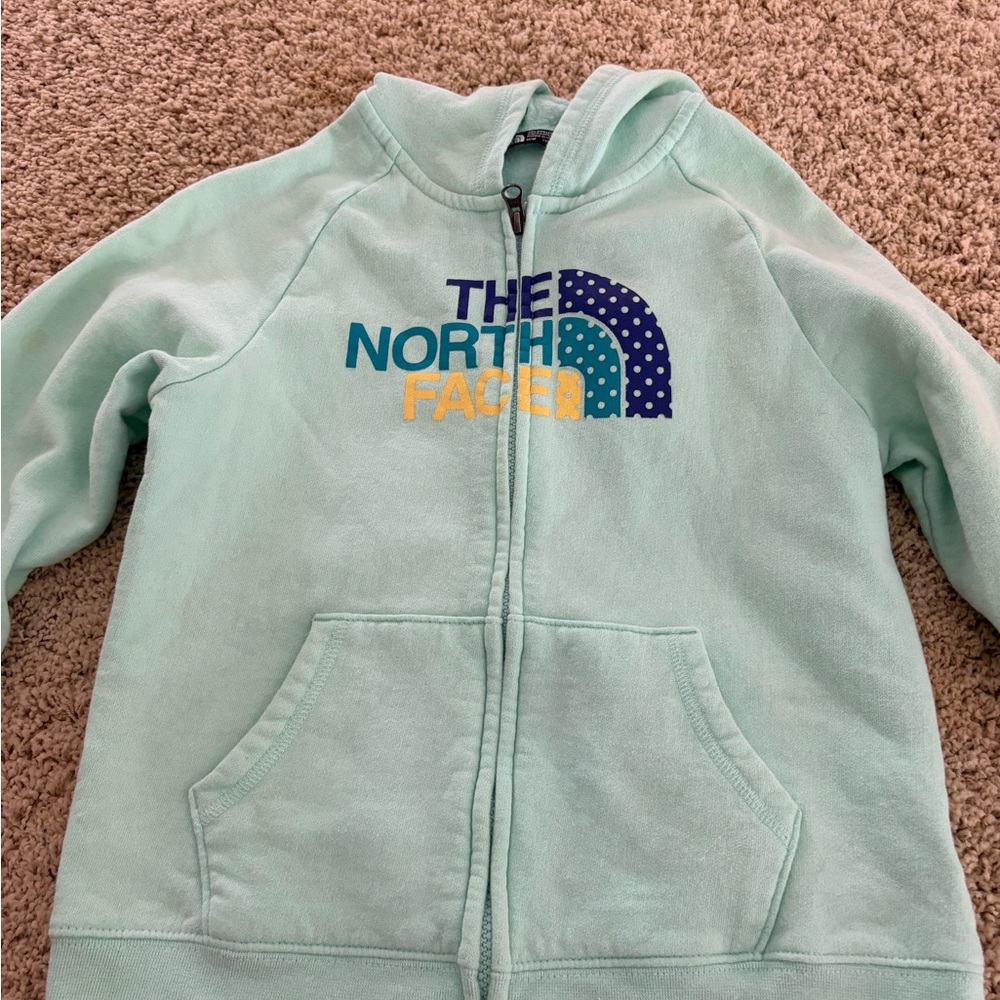 The North Face Kids Light Green Zip-Up Hoodie